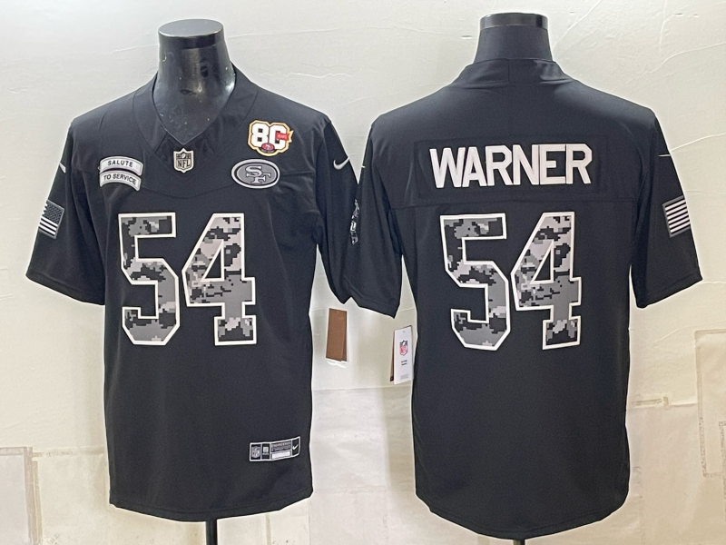 Men 2026 Nike San Francisco 49ers #54 Warner black  NFL Jersey 100602
